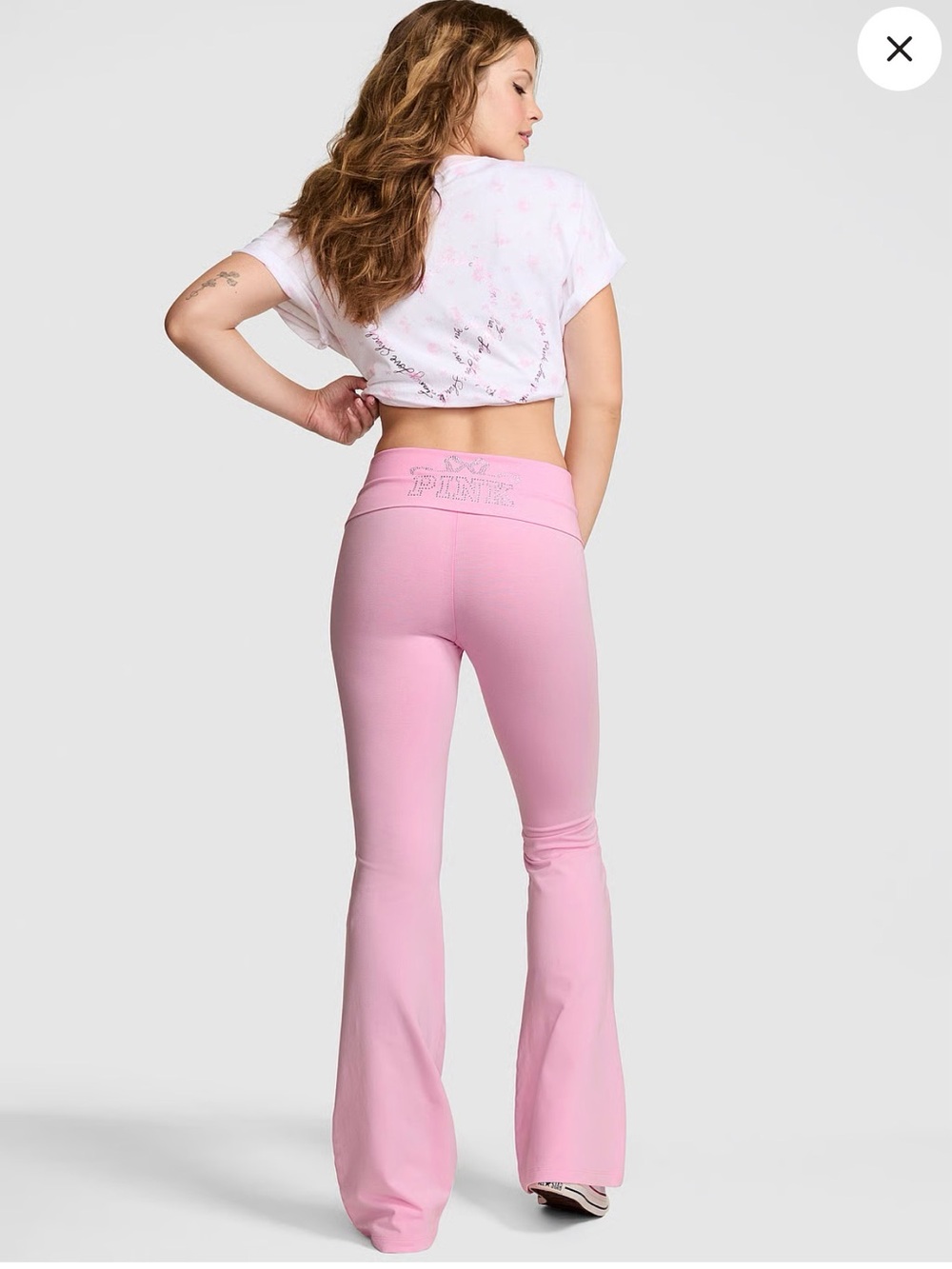 PINK X LOVESHACKFANCY ALL-DAY COTTON FOLDOVER FLARE
LEGGINGS